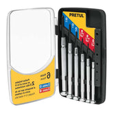 Juego de 6 destornilladores de oyero mango metalico pretul